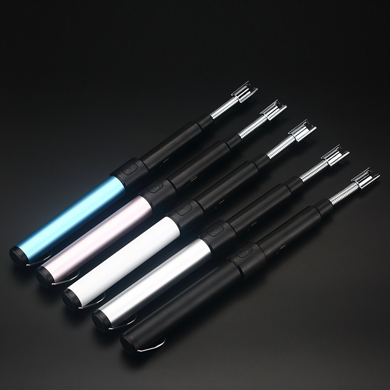 Extendable USB Rechargeable Lighter Retractable Long Lighter Ignition Port Rotated 360 For Candles Barbecue Kitchen