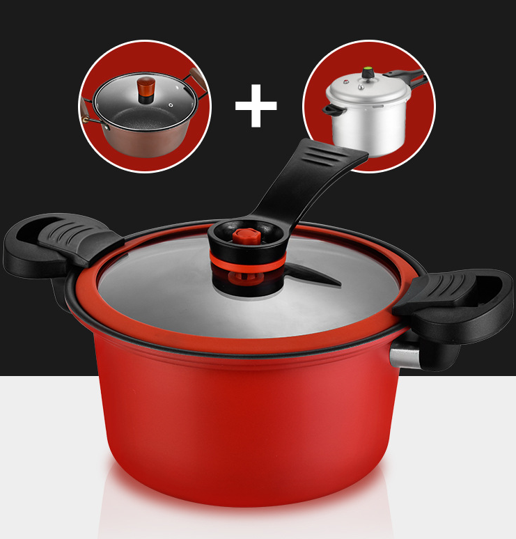 Household Kitchen Quick stewing Micro Pressure Cooker,3.5 L Non-Stick Multi-Functional stewing and Boiling Soup Pot