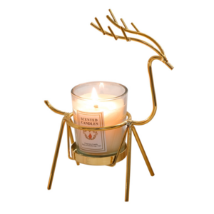 Black Golden Deer Candlestick Metal Scented Candle Stand Holder Ornaments For Halloween Home Weeding Decoration