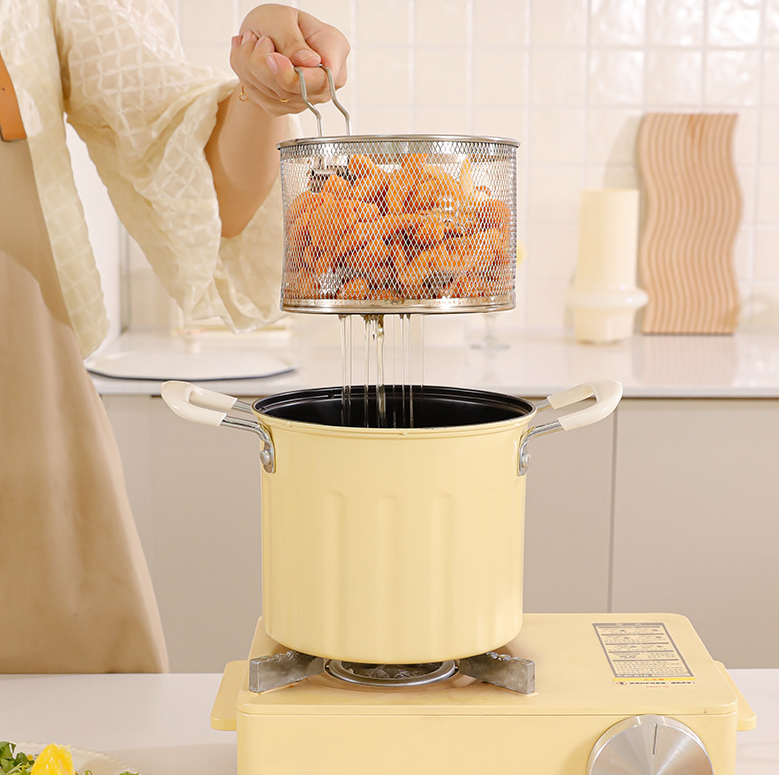 NEW arrive Small Deep Fryer Pot with basket 3L