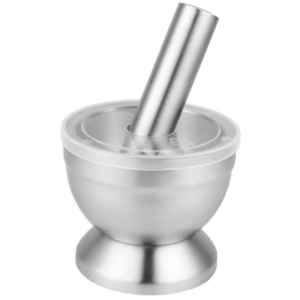 Mortar and Pestle Sets 18/8 Brushed Stainless Steel Spice Grinder Pill Crusher Herb Bowl