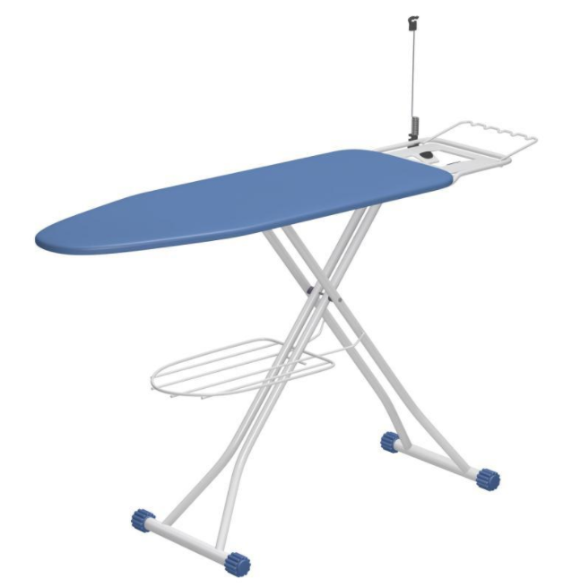 Deluxe Ironing Board with Wall Mount Storage, Wire Rack for Hanging Clothes, Safety Iron Rest, Home Laundry Room or Dorm Use