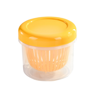 Wholesale Portable Round Plastic Kitchen Cooking Ginger Garlic Sealed Fresh Container Home Food Storage Drain Box