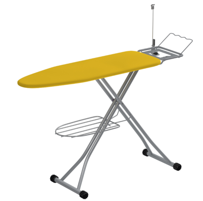 Deluxe Ironing Board with Wall Mount Storage, Wire Rack for Hanging Clothes, Safety Iron Rest, Home Laundry Room or Dorm Use