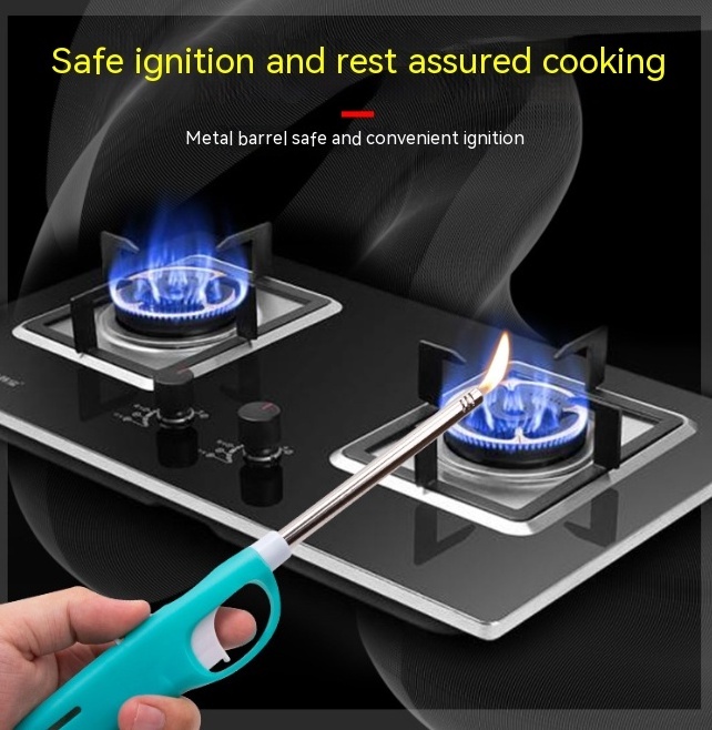 Kitchen Candle Lighter Bbq Grill Utility Refillable Butane Lighter Gas Stove Lighter Kitchen Spark Ignition Gun Candle Lighter