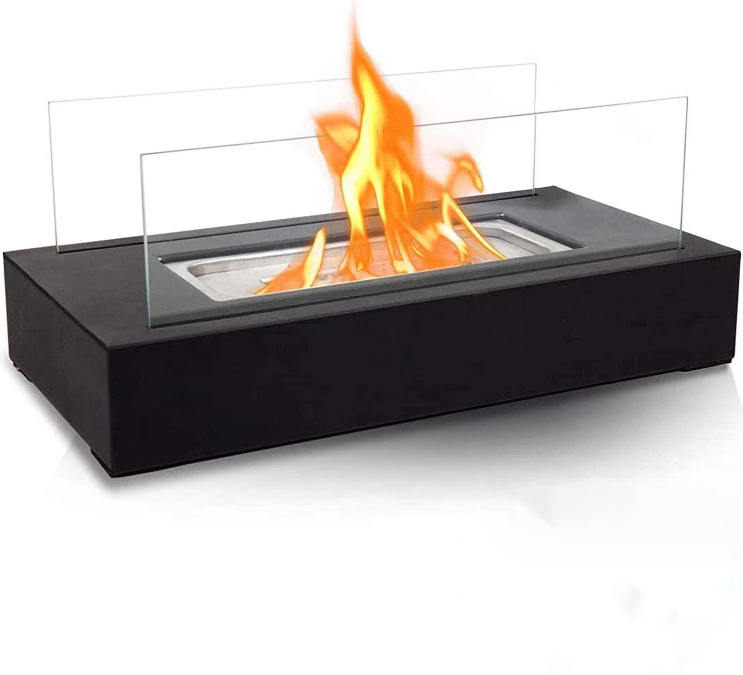 Rectangle Tabletop Bio Ethanol Fireplace Indoor Outdoor Mini Small Fireplace Bowl Table Top Decor Home