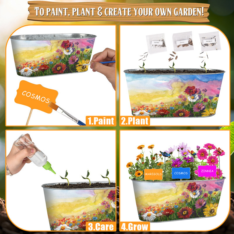 creative Indoor flower Kids planting kit Mini Garden Kids Garden Toy Educational Toy Christmas gift