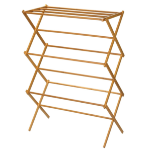 Household Essentials Tall Indoor Folding Bamboo Clothes Drying Rack,Dry Laundry and Hang Clothes