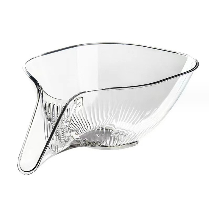 Drainage Basket Funnel, Multi-functional Drain Basket with Spout,Plastic Kitchen Draining Bowl with Removable Filter