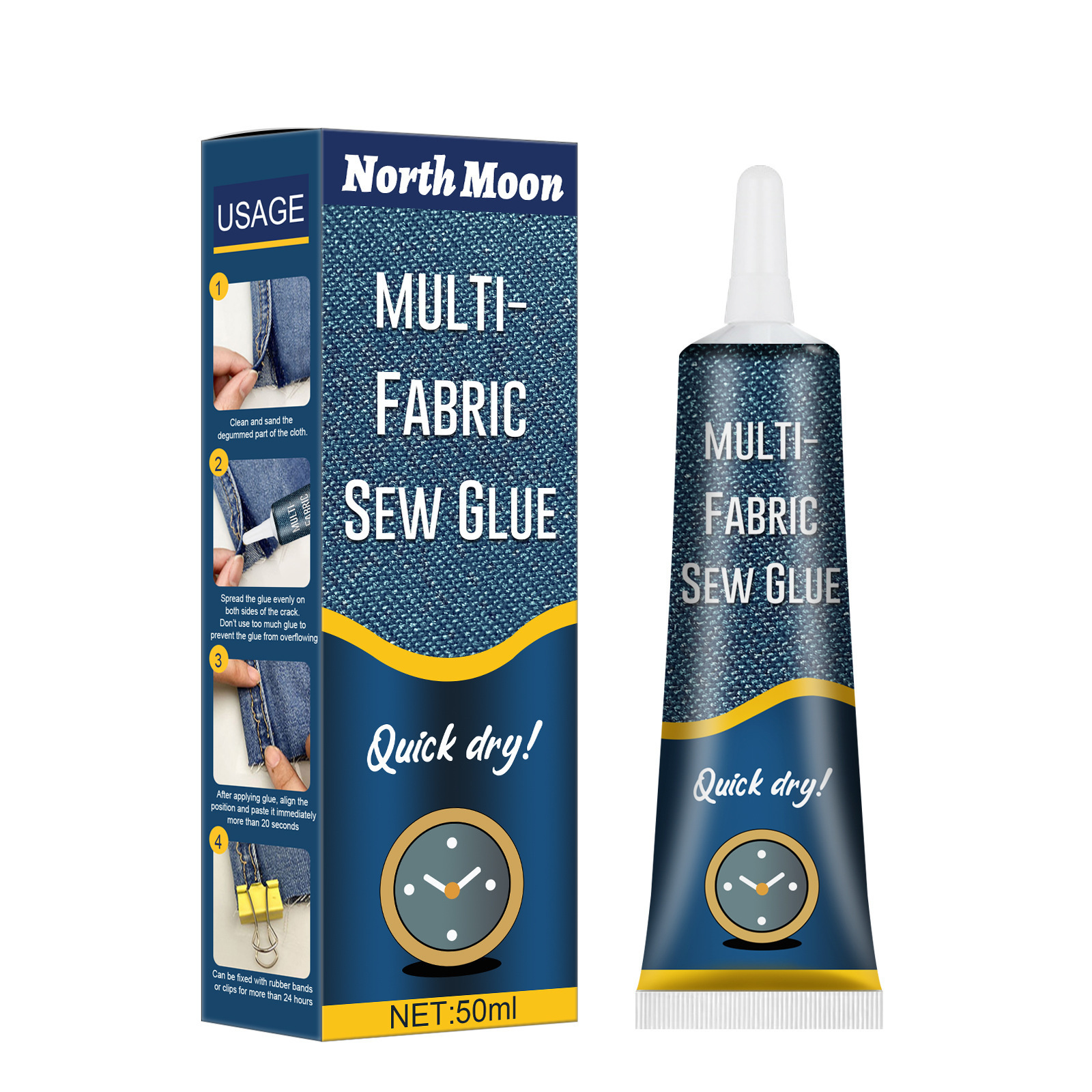 Fabric glue 50ml Fabric stitching adhesive for clothing special offset printing for floral pants insoles jeans holes