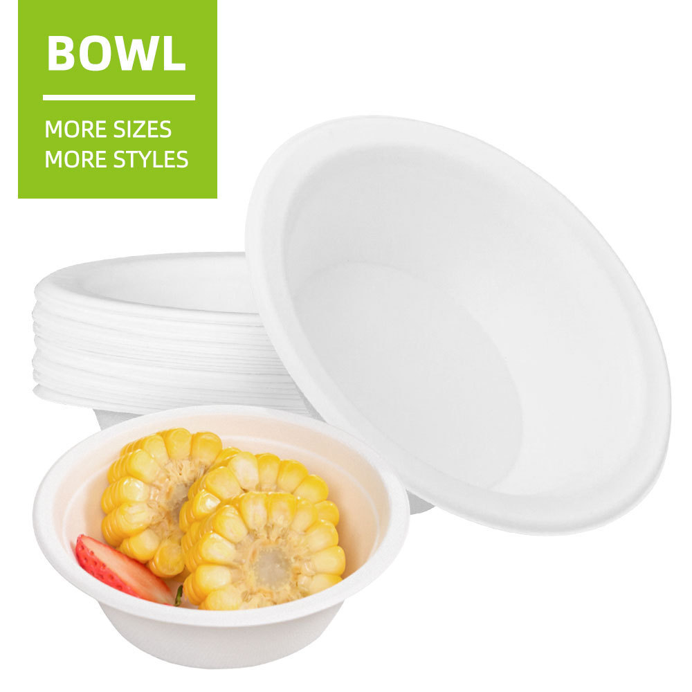 Economy Oil-proof paper plates bowls Renewable Microwaveable paper bowl Novel Wear-resistant  paper bowls for food packing