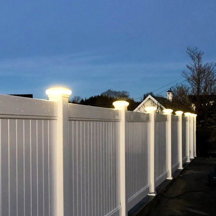 Gate Lights Garden Pillar Lamp Plastic Square Ip44 Column Rail Post Park Led Oem Odm 12v Low Voltage Fence Post Cap Light