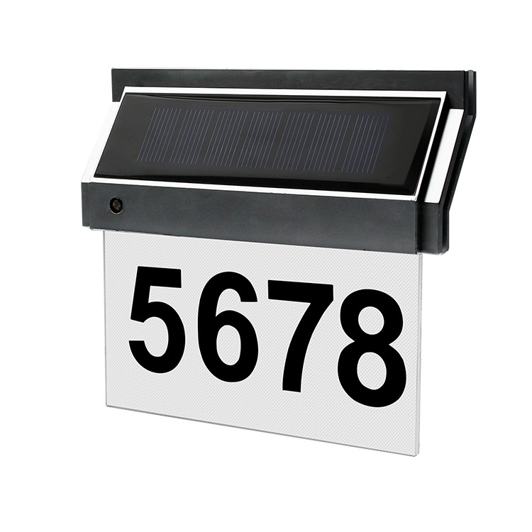 Custom amorphous silicon ip44 waterproof led solar house number light,led number light,solar number light