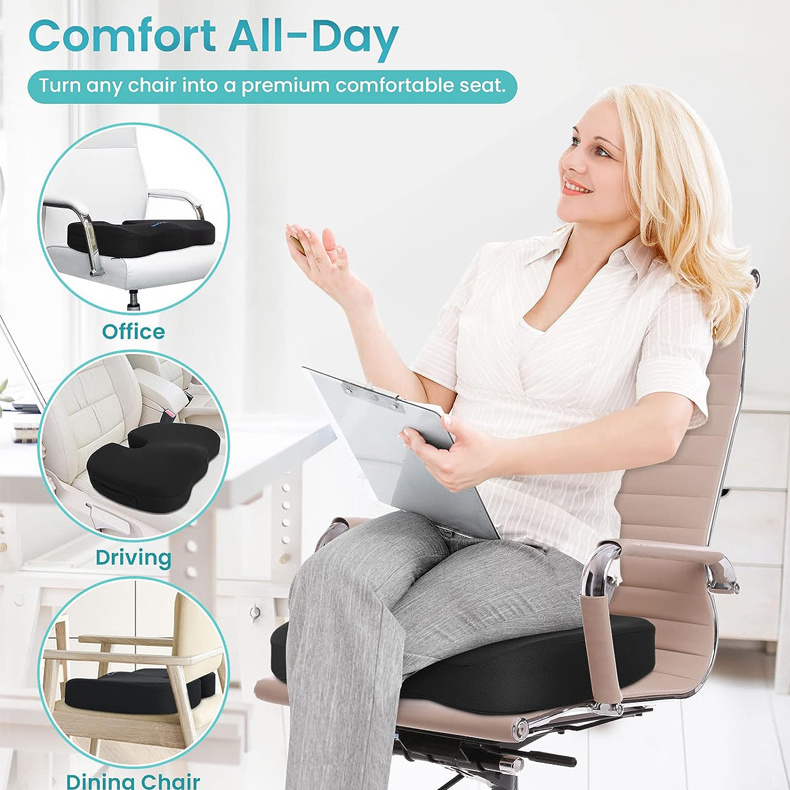 Pressure Relief Gel Car Seat Cushion Outdoor Memory Foam Office Chair Seat Cushion Pad