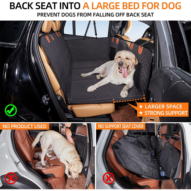 Manufacturer Wholesale Luxury Oxford Waterproof Foldable Carrier Black Dog Car Pet Seat Cover for Large Dog