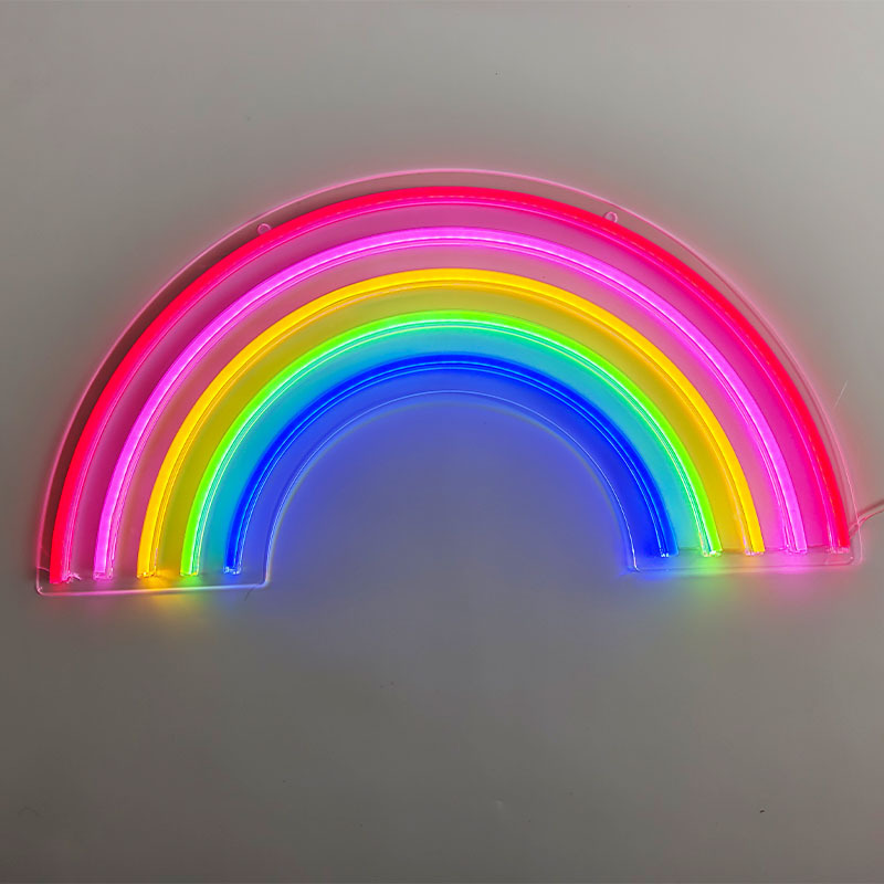 Rainbow Neon Sign Led Rainbow Light Lamp For Dorm Decor Wall Decor For Bedroom