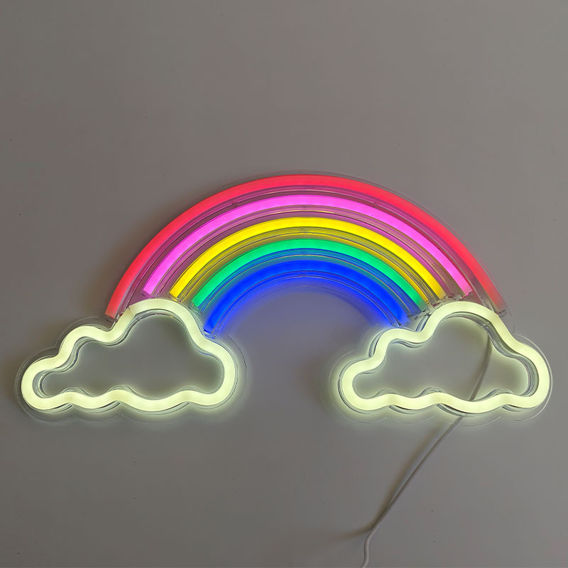 Rainbow Neon Sign Led Rainbow Light Lamp For Dorm Decor Wall Decor For Bedroom