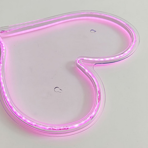 Hanging Usb Battery Operated Neon Light  Led Heart Sign For Wall Girl's Room Wedding Party Decoration For Valentine' s Day