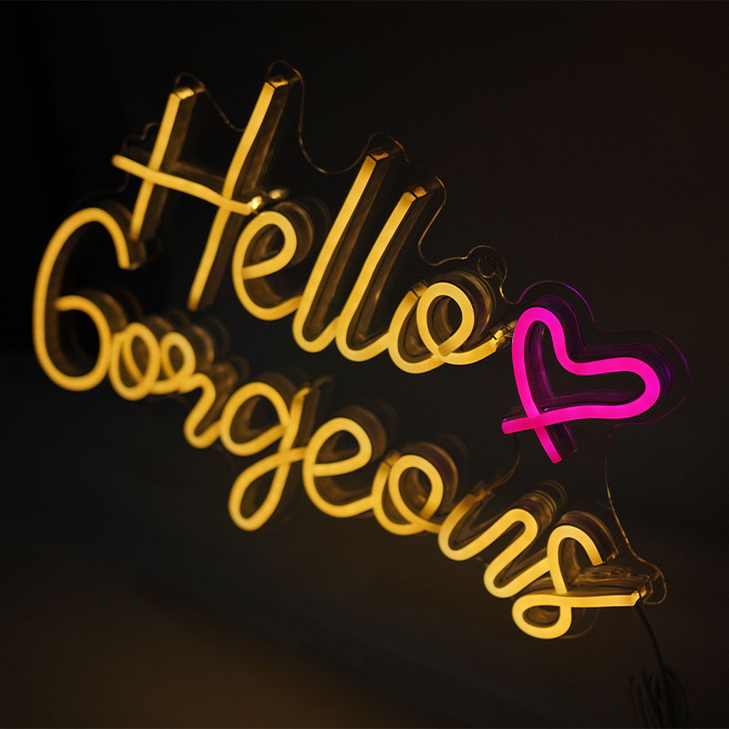 Manufacturer Customized High Quality  Led  Neon Lights Custom Hello Gorgeous For Party Bedroom Decoration