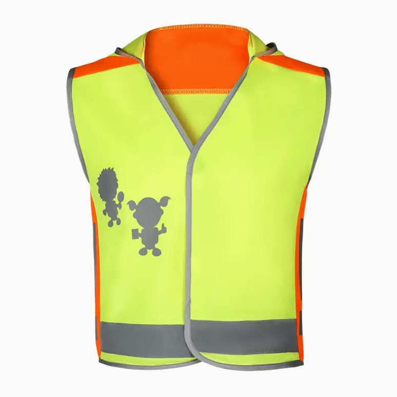 Hi Vis Viz Children Waistcoat Baby Reflective Vest with Hat and Cartoon Patterns Kids High Visibility Safety Road Traffic Coat