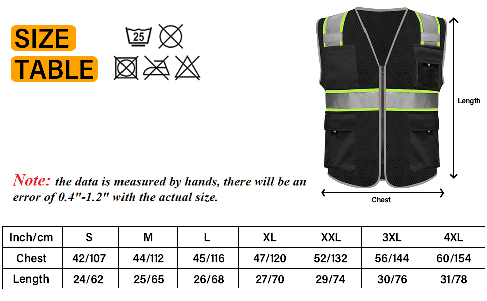 Black Safety Reflective Vest Mesh Multi Pockets Waterproof ANSI/ISEA Safety Mesh Construction Hi Vis workwear Overalls for Men