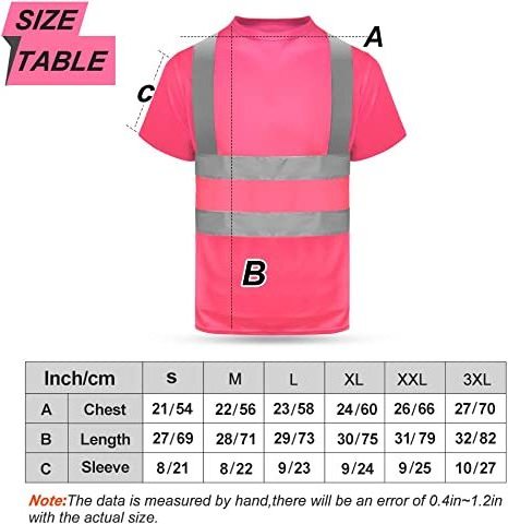 Pink Industrial Safety Shirt with Logo Reflective trips Short Sleeve Adult Men Women Breathable ANSI Fabric Shirts Custom Bulk