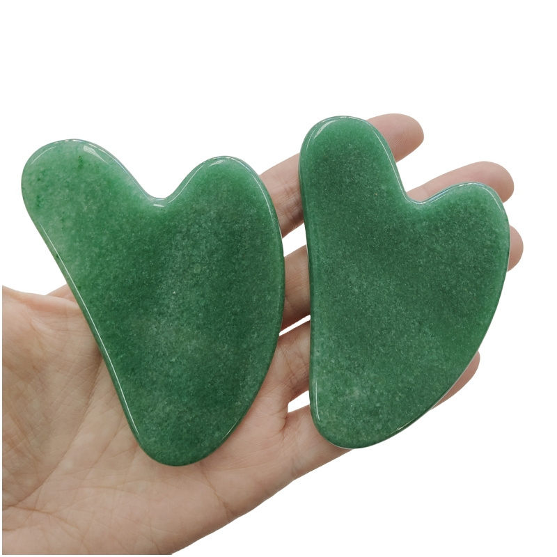 Green Aventurine Massage Tool Guasha Tool for Face and Body Skin Massage Gua Sha Set Jade Stone Gua Sha