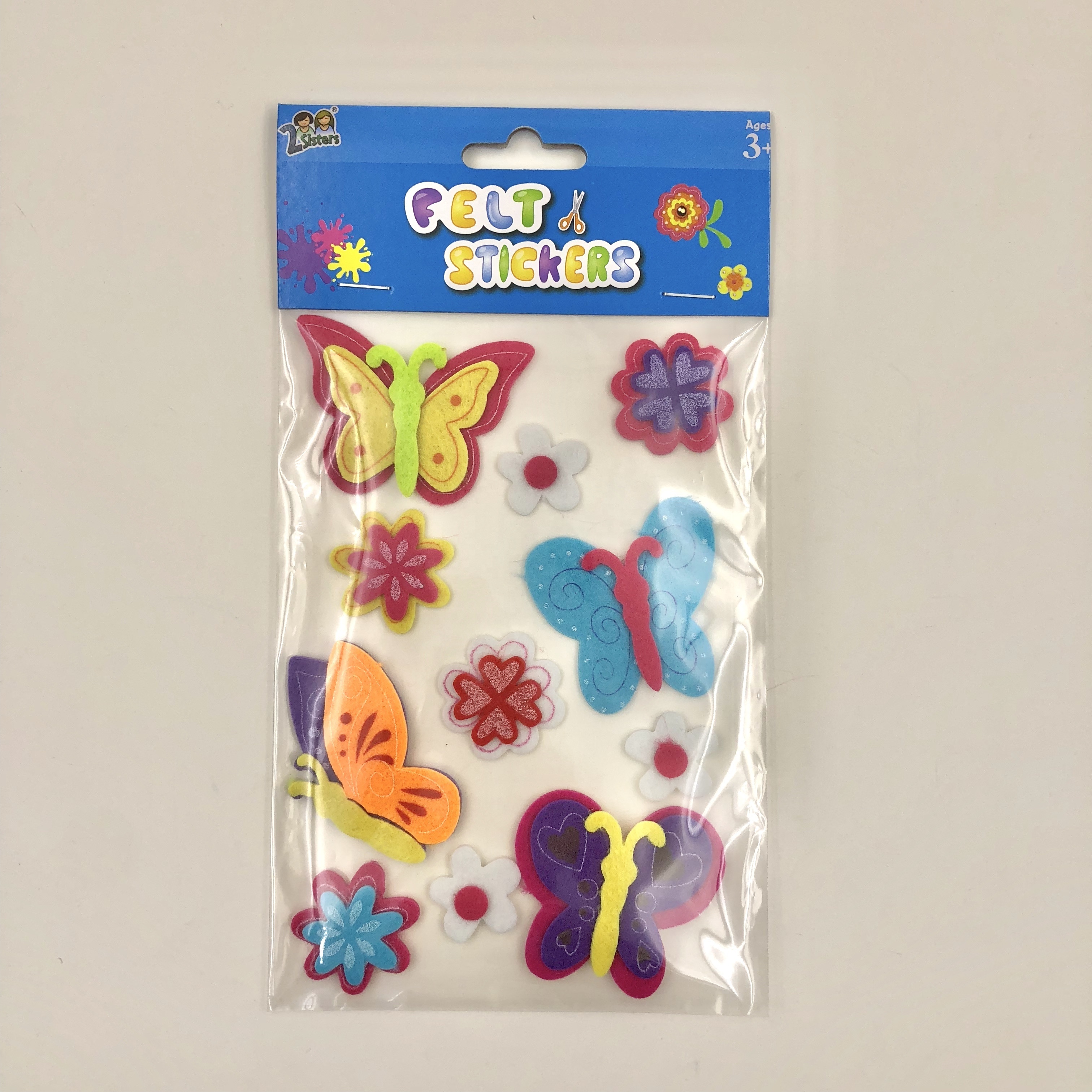 3d butterfly and flower shape felt sticker