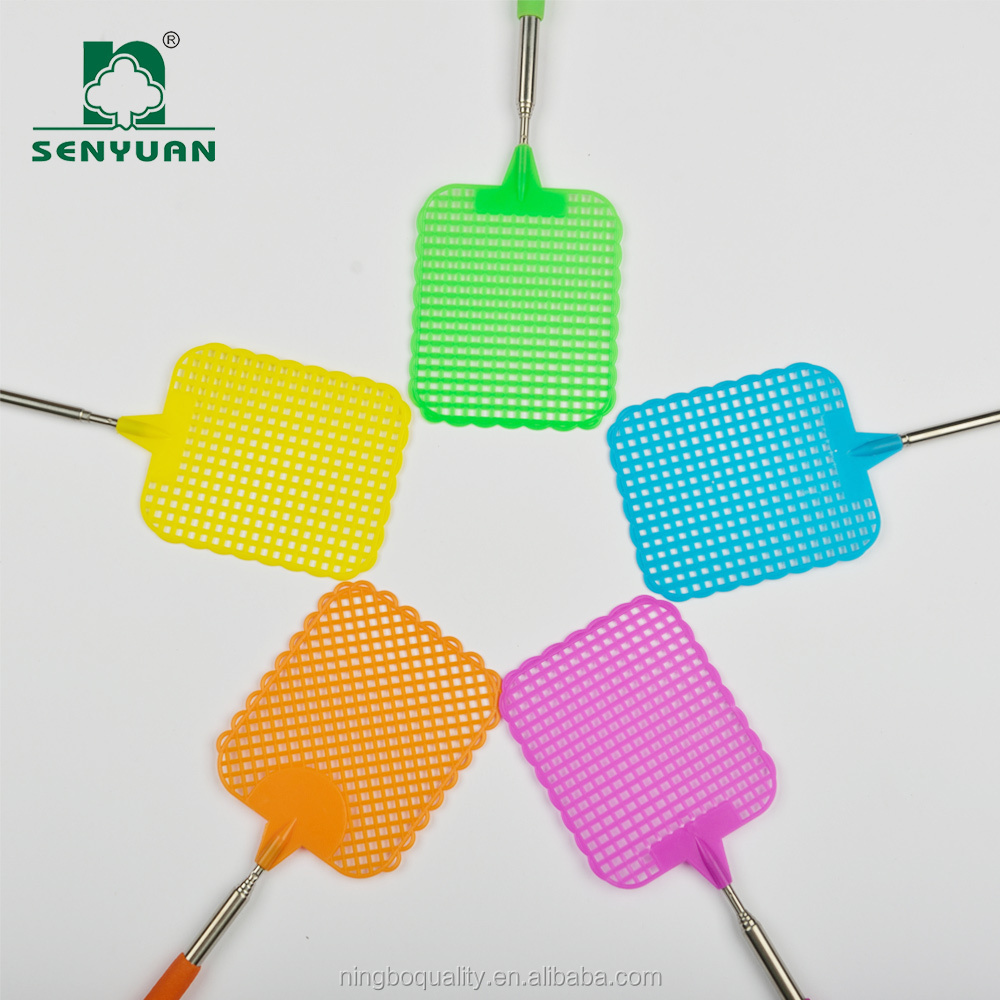 Colorful Household Extendable Stainless Steel Plastic Fly Swatter