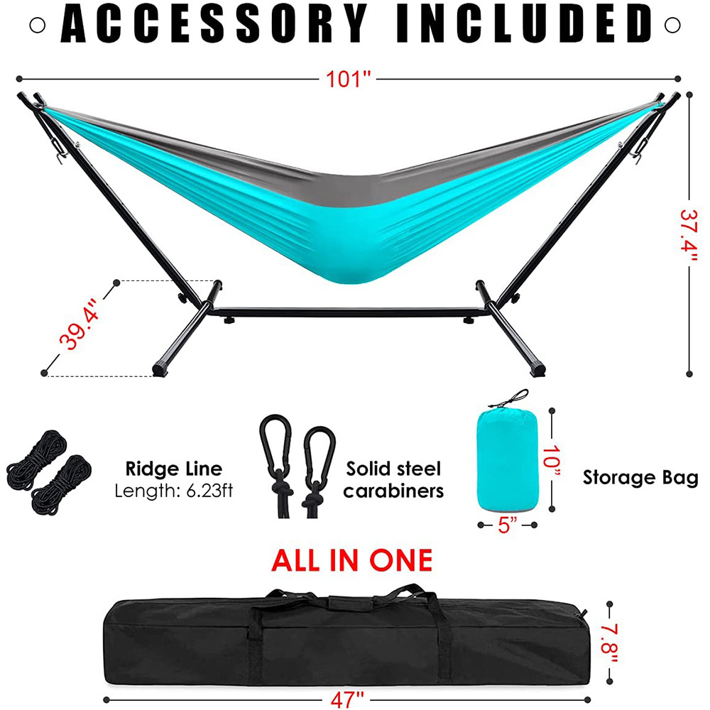 Camping Canvas Double Outdoor Hammock with Stand