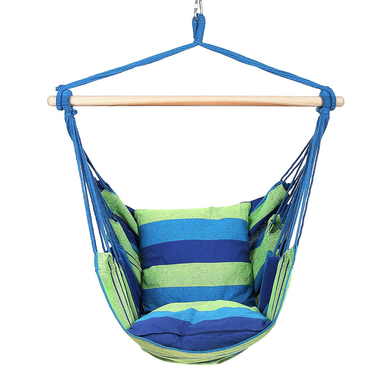 High Quality Polycotton Hammock Chair Swing with Wooden Bar for Patio