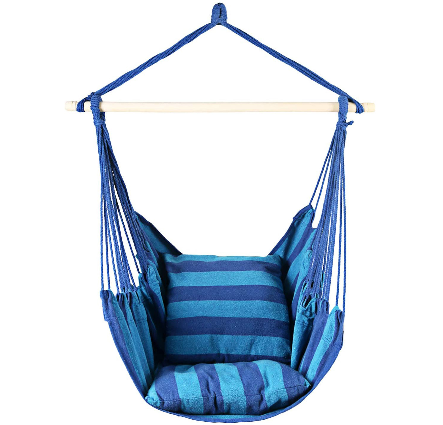 High Quality Polycotton Hammock Chair Swing with Wooden Bar for Patio