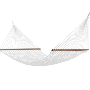 Hand-Woven Breathable Tropical Cotton White Net Mesh Hammock