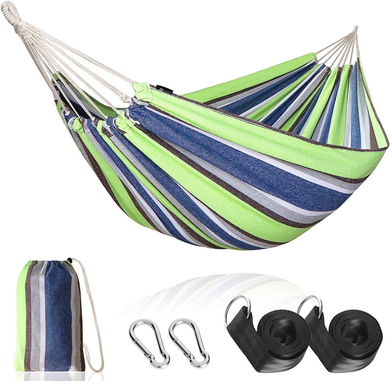 Ultralight Handmade Safe Rainbow Stripe Hammock for 1-2 Person