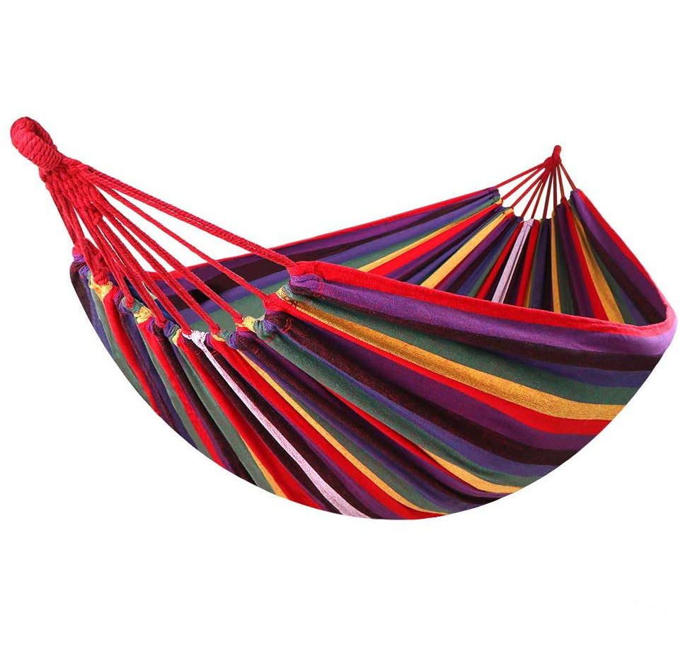 Ultralight Handmade Safe Rainbow Stripe Hammock for 1-2 Person