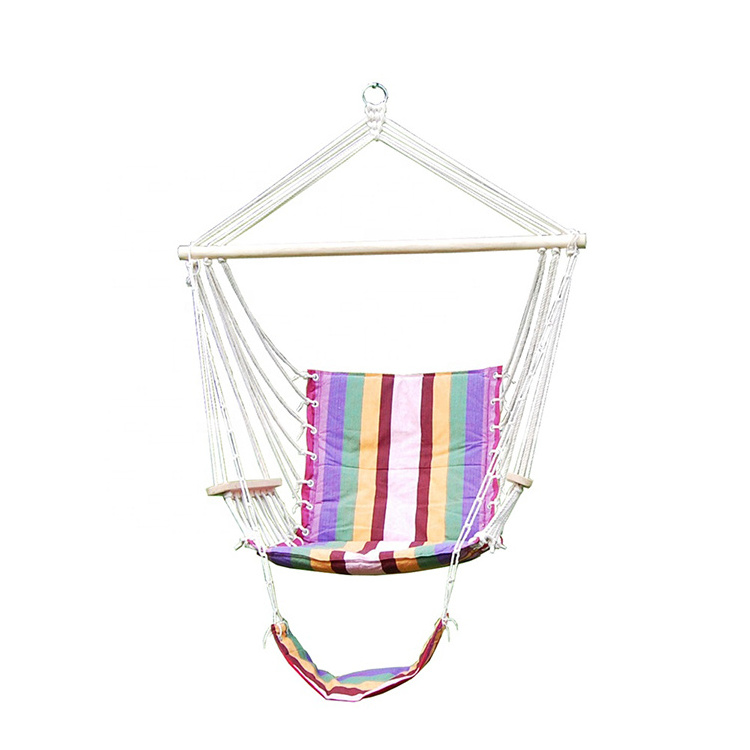 Leisure Cotton hammock hanging chair with Arm and Foot Rest