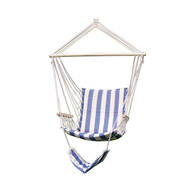 Leisure Cotton hammock hanging chair with Arm and Foot Rest