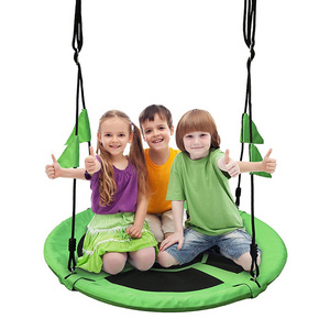 Double 40" Kids Saucer Swing with Adjustable Ropes