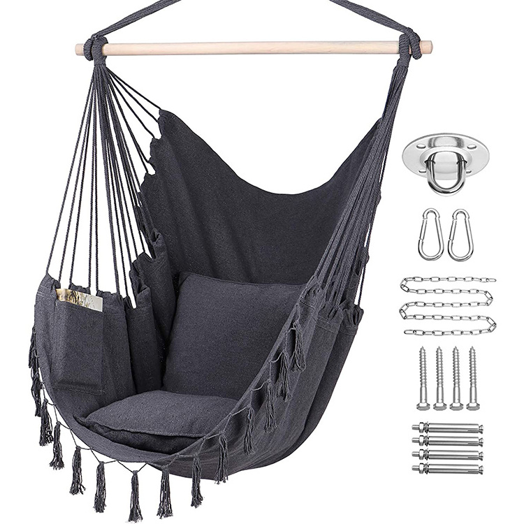 2021 Hot Sale Indoor and Outdoor Usage Large Size Canvas Hanging Hammock Chair