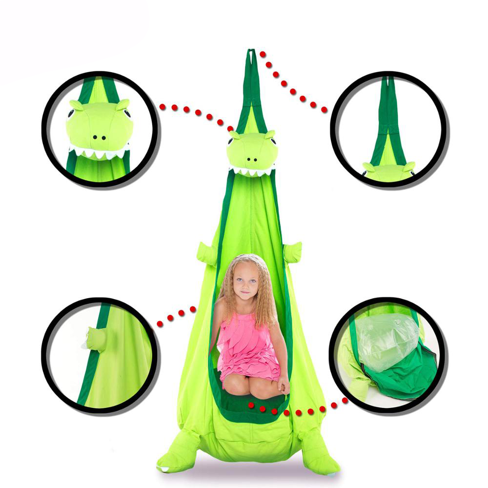 2021 New Arrival Dinosaur Kids Swing Chair Outdoor Indoor Hanging Seat Hammocks