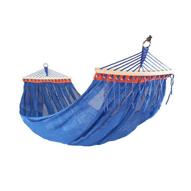 Ribbon Ice Silk Hammock Camping Summer Outdoor Hanging Bed Breathable Swing Hammock