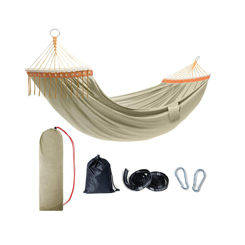 Ribbon Ice Silk Hammock Camping Summer Outdoor Hanging Bed Breathable Swing Hammock