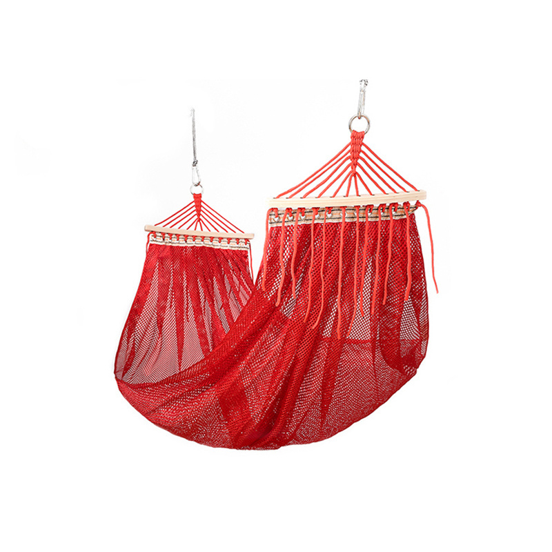 Portable Hammock Free Standing Hanging Breathable Polyester Mesh Ice Silk Hammock With Tassel