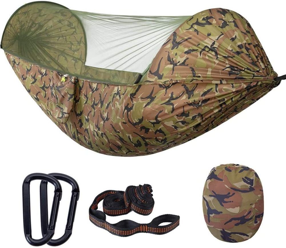 Outdoor Camping Hammock with Mosquito Net and Rain Fly