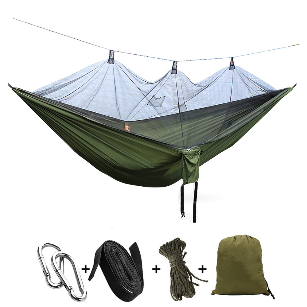 Outdoor Camping Hammock with Mosquito Net and Rain Fly