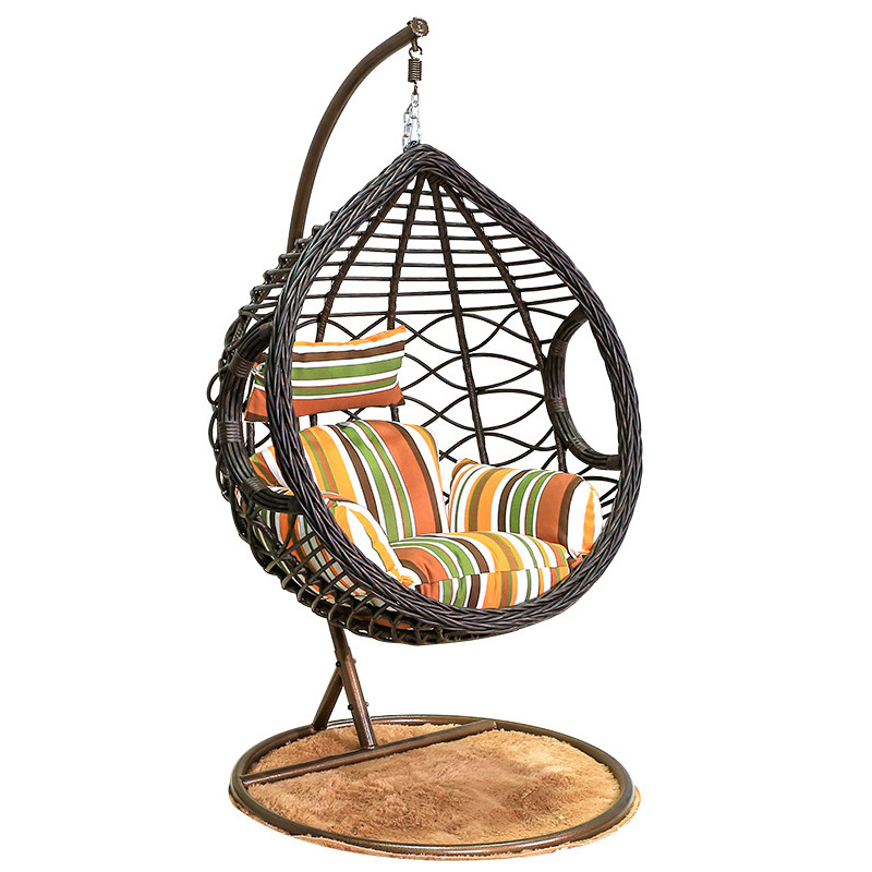 New Version Teardrop Garden Wicker Hanging Swing Chair Include Stand