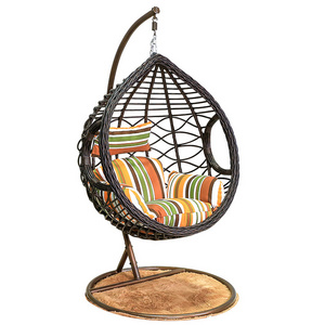 New Version Teardrop Garden Wicker Hanging Swing Chair Include Stand