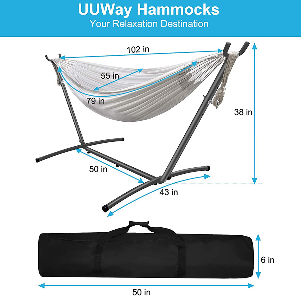 Outdoor Camping Stainless Steel Portable Hammock Stand with Carry Bag