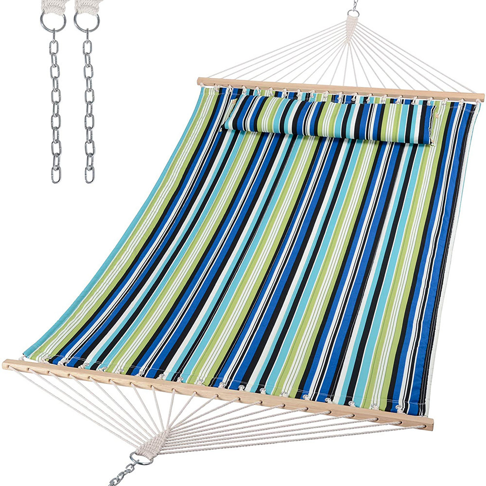 Quality Cotton Weave Outdoor Hammock with Detachable Pillow