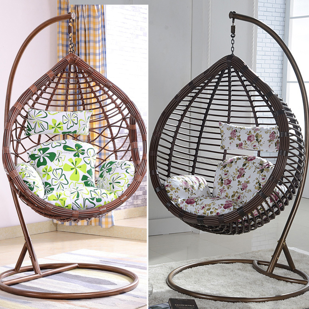 Outdoor Furniture Rattan Hanging Egg Garden Chairs with Stand